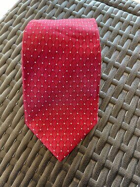 Stafford 100% Silk Tie Burgundy Geometric Dot Pattern Classic Business Necktie